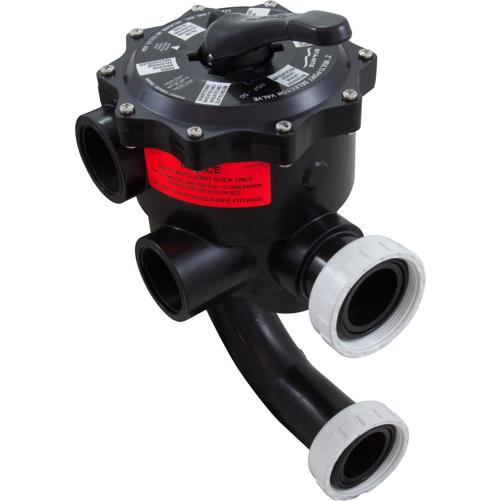 Multiport Valve, Pent DE Filter, 2" ABS, w/Unions, 6 Pos/ 18201-0200