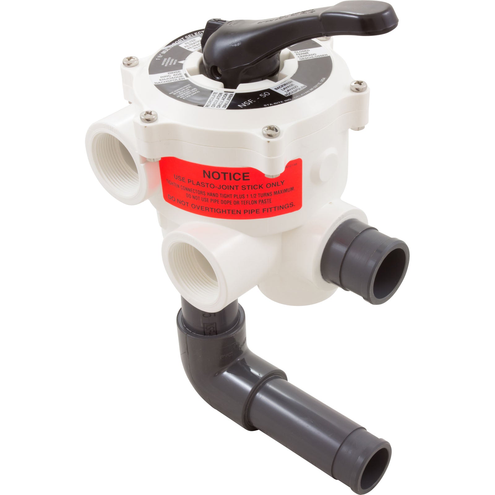 Multiport Valve, Sta-Rite Pentair 1-1/2" Side Mount, 6 Pos/ 18202-0150H