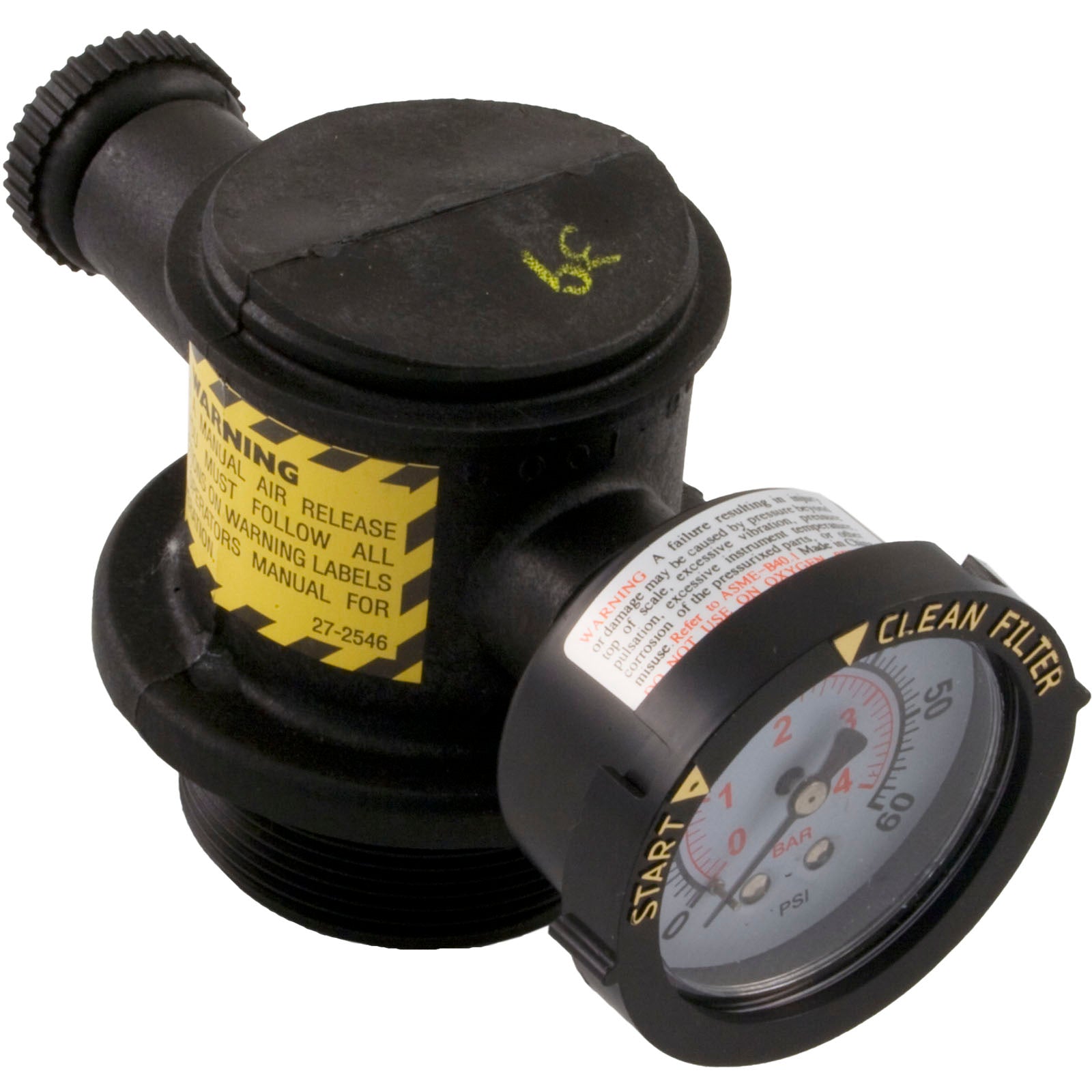 Manual Air Relief Valve, Pentair Purex PacFab, w/o Clamp- 273550