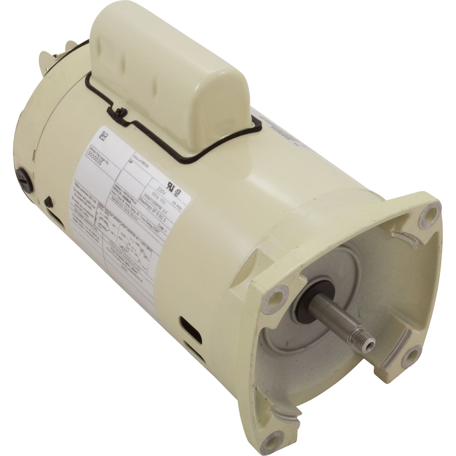 Motor, Pentair SF, 0.75hp, 230v, 2Spd, 56Y SQFL, Full, w/Switch/ 355003S