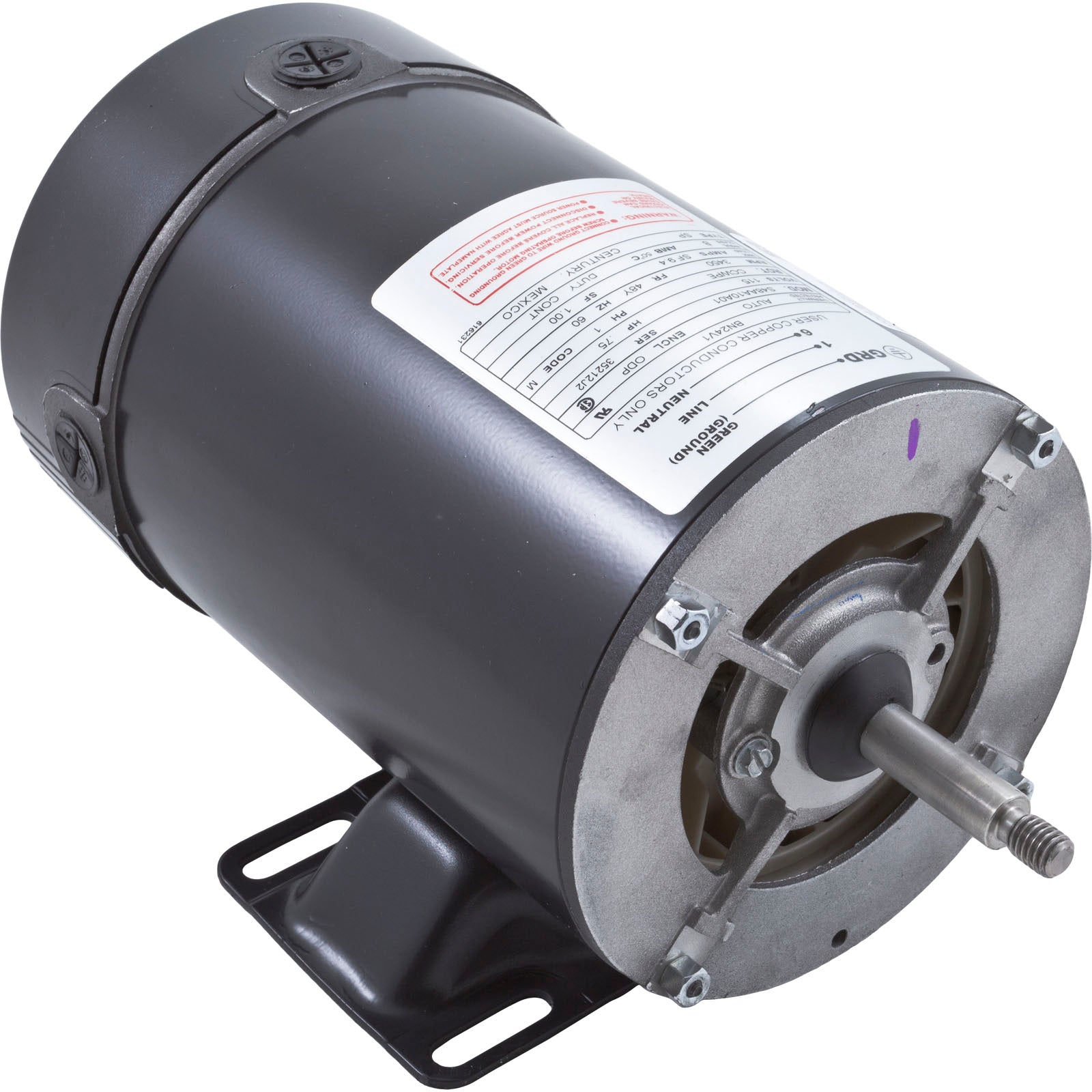 Century BN24V1 3/4 HP, 3450 RPM, 1 Speed, 115 Volts, 9.8 Amps, 1 Service Factor, 48Y Frame - BN24V1