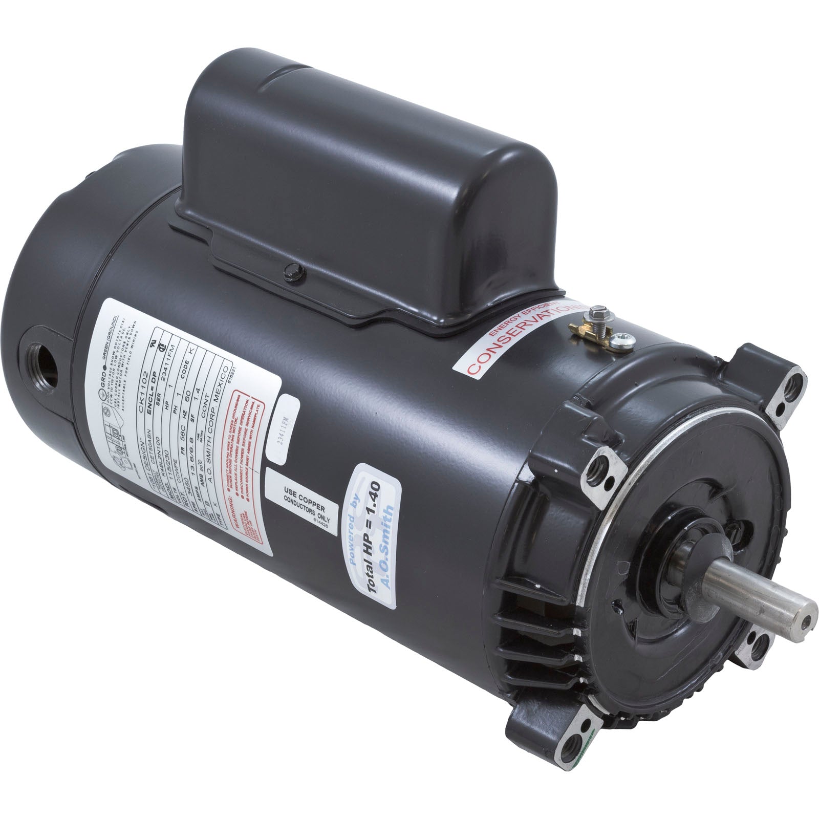 Motor, Century, 1.0hp, 115v/230v, 1-Spd, 56Cfr, C-Face Key/ CK1102