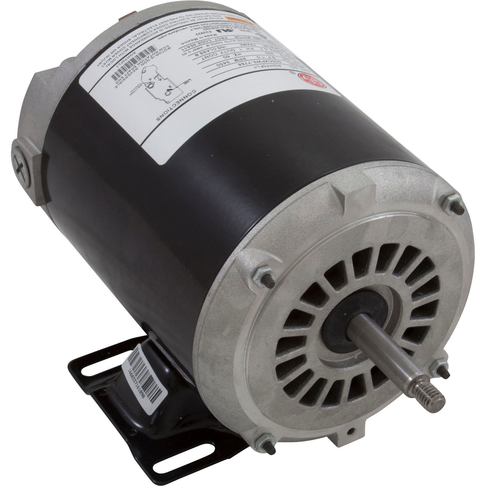 Motor, US Motor, 0.75 Horsepower, ThruBolt, 1-Speed, 230v, 5.7A/ AGH75FL1