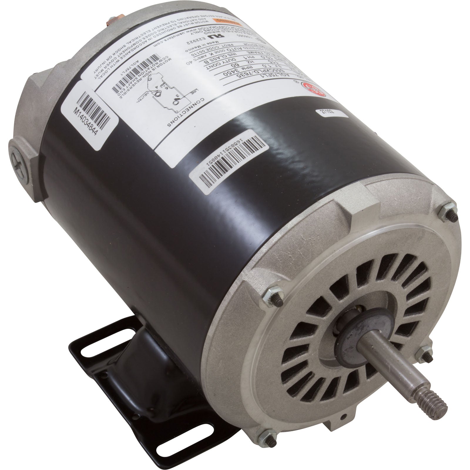 Motor, Nidec/US Motor, 0.75hp, 115v, 1-Speed, 48Y Frame/ AGL75FL1
