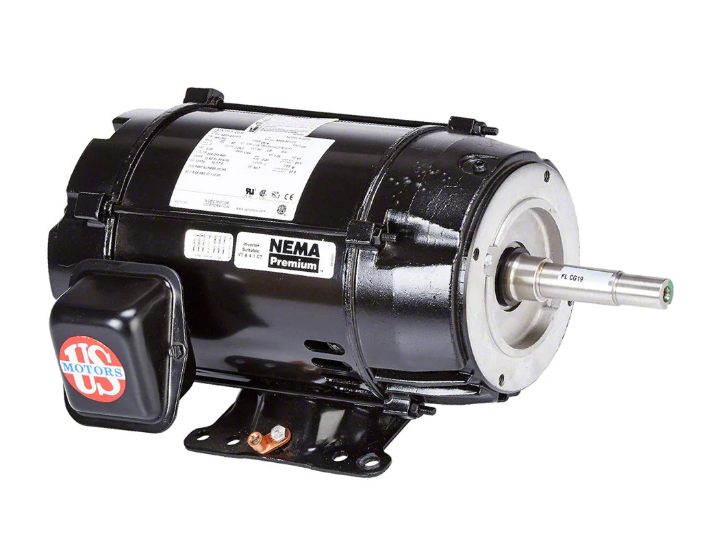 Motor, US Motor, 5.0hp, 208v-230v/460v, 3ph, EQ Series, Waterfall/ 350158S