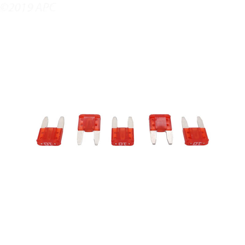 Fuse, Pentair IntelliChlor Power Cntr, Mini Blade, 10A, Qty 5 522745