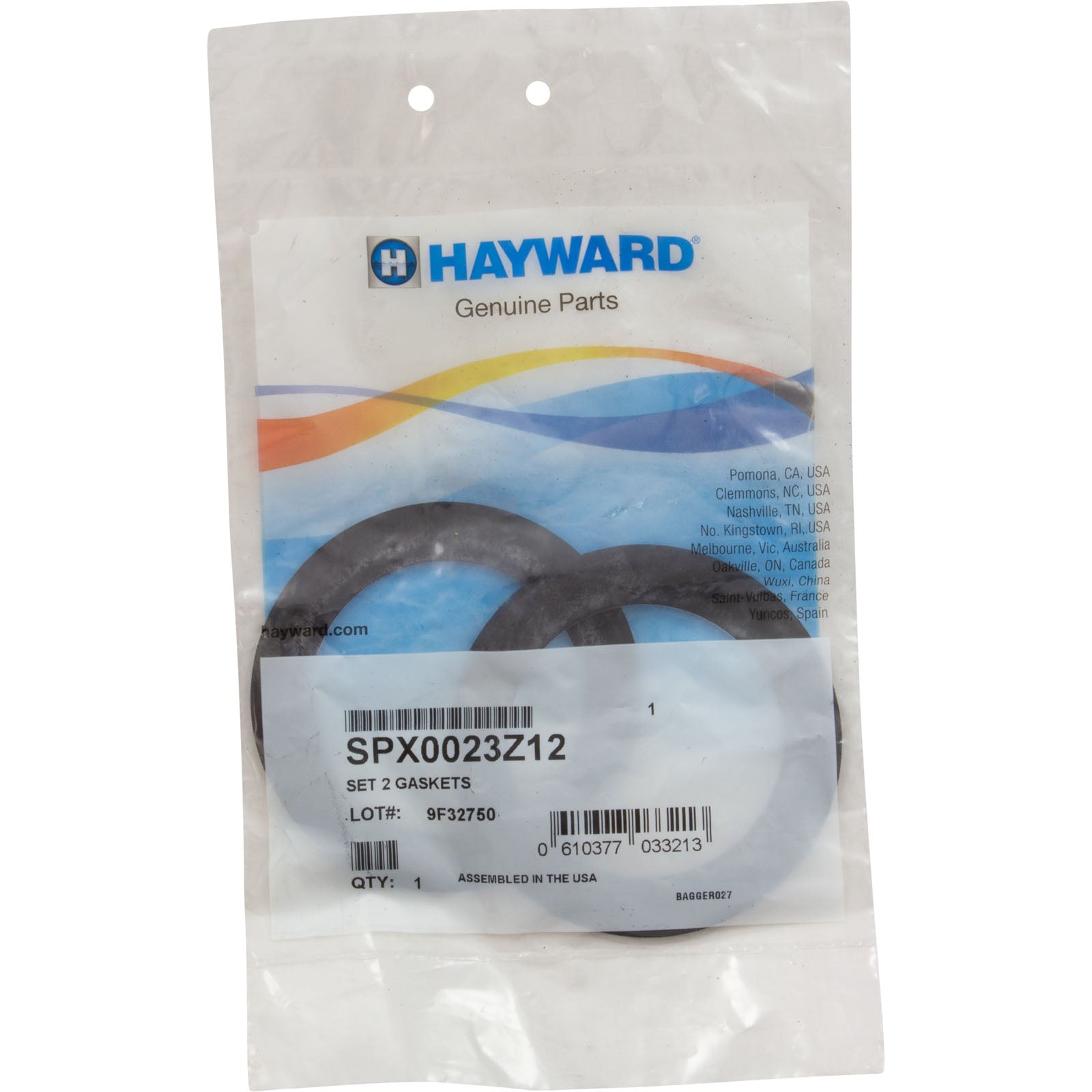 Gasket, Hayward, Inlet Fitting, 3-3/8 od, Quantity 2 SPX0023Z12