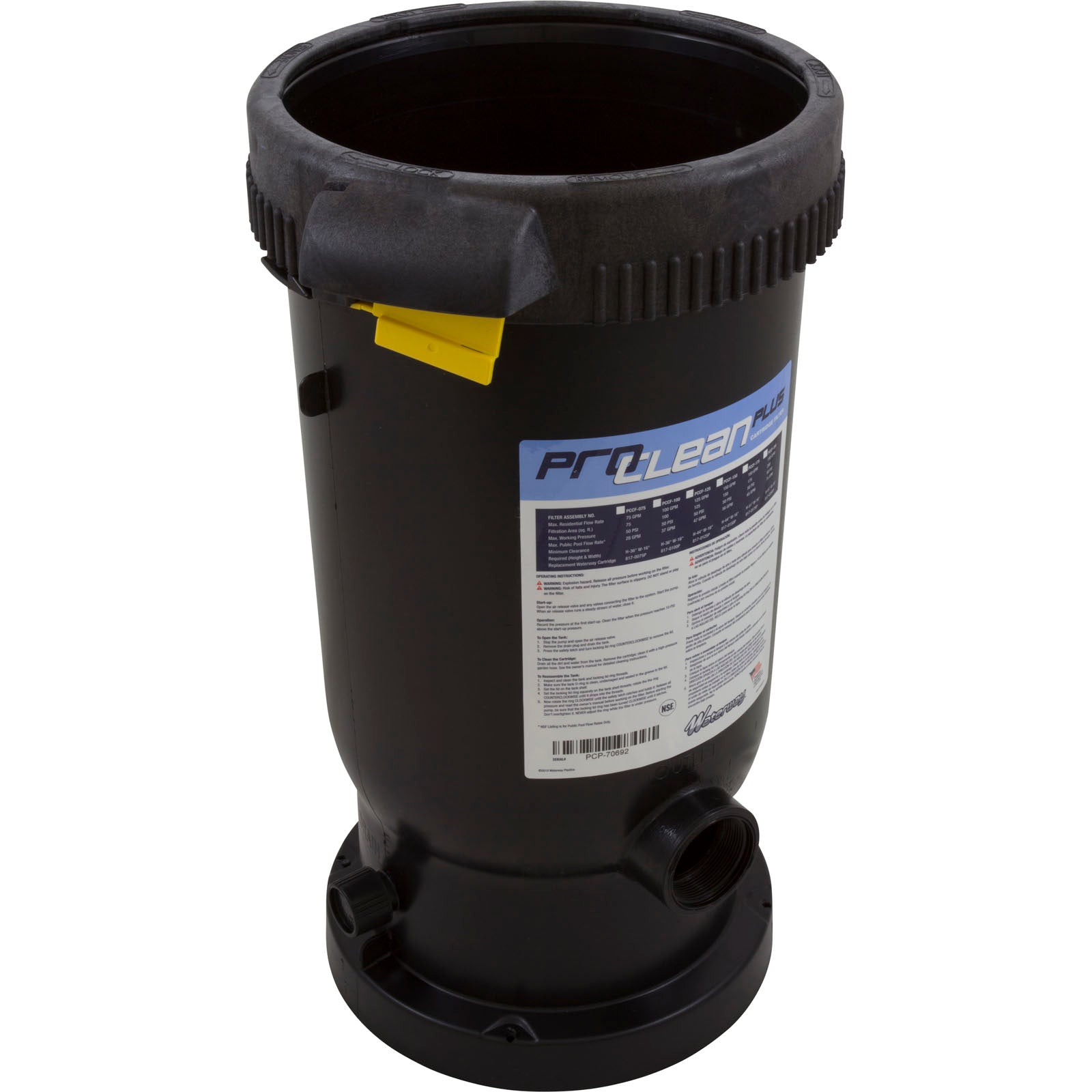 Tank Body, Waterway Pro Clean Plus, w/ Lock Ring/ 550-0601