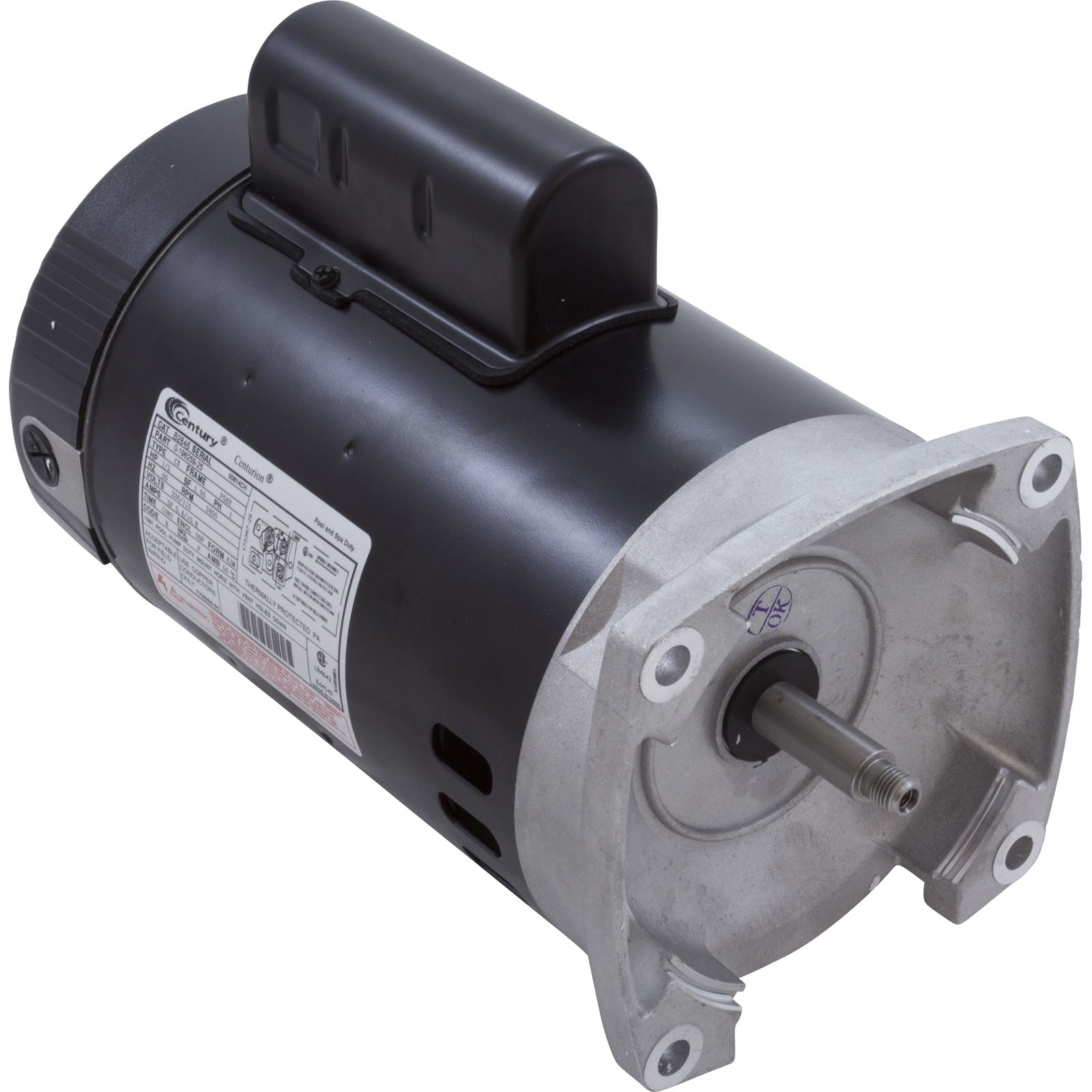 Motor, Century, 0.5hp, 115v/230v, 1-Spd, 56Yfr, SQFL/ B2846