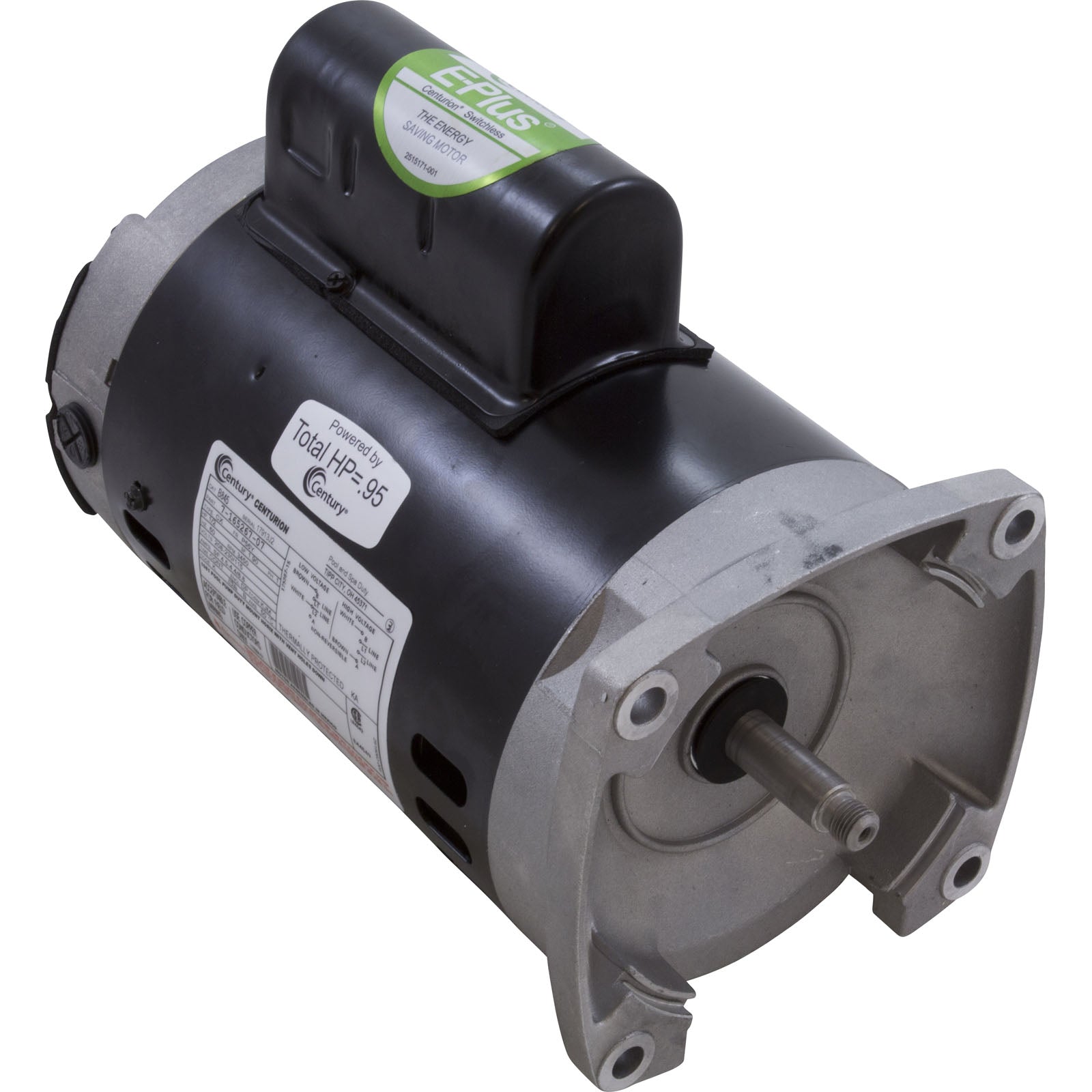 Motor, Century, 0.5hp, 115v/230v, 1-Spd, 56Yfr, SQFL, EE/ B845