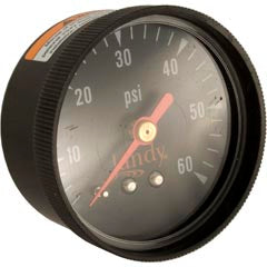 Pressure Gauge, Zodiac Jandy, 1/4"mpt, 0-60psi, Back Mount R0359600