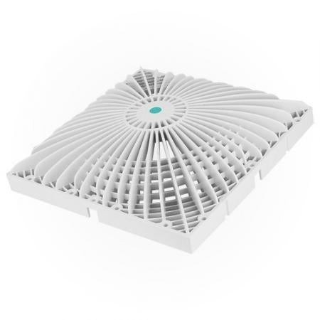 AquaStar 12" Square Retrofit MoFlow Suction Outlet Cover with Screw and Bushing Kit - White