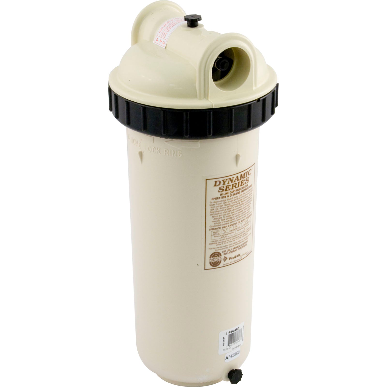 Cartridge Filter, Pentair Rainbow RDC-25, Inline, 1-1/2"s- R172426A