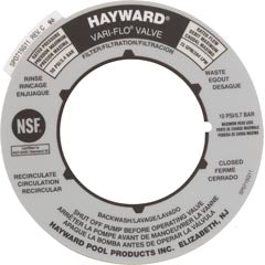 Valve Position Label, Hayward 2" Vari-Flo Valves SPX0715G