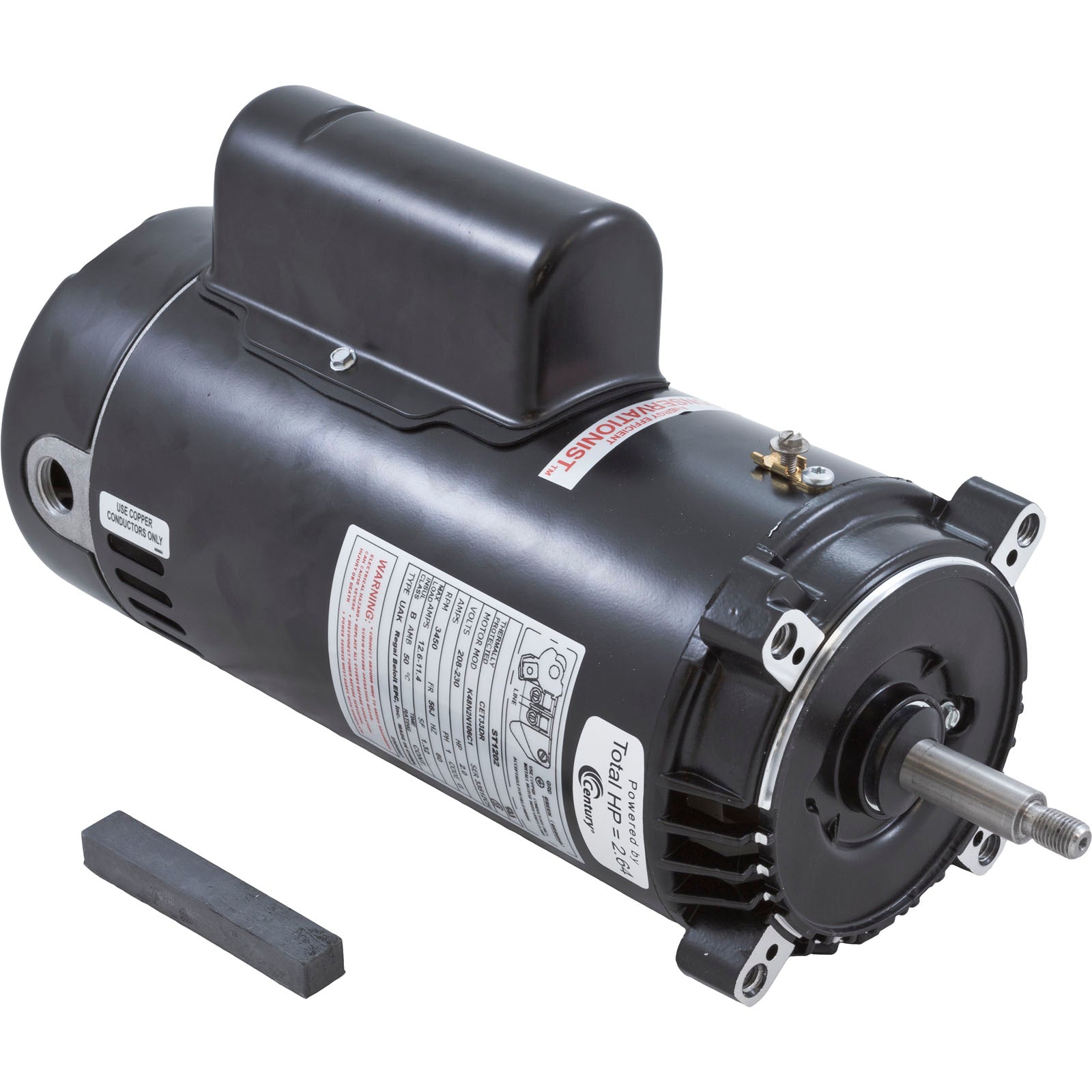 Motor, Century, 2.0hp, 208v-230v, 1-Spd, 56Jfr, C-Face Thd/ ST1202