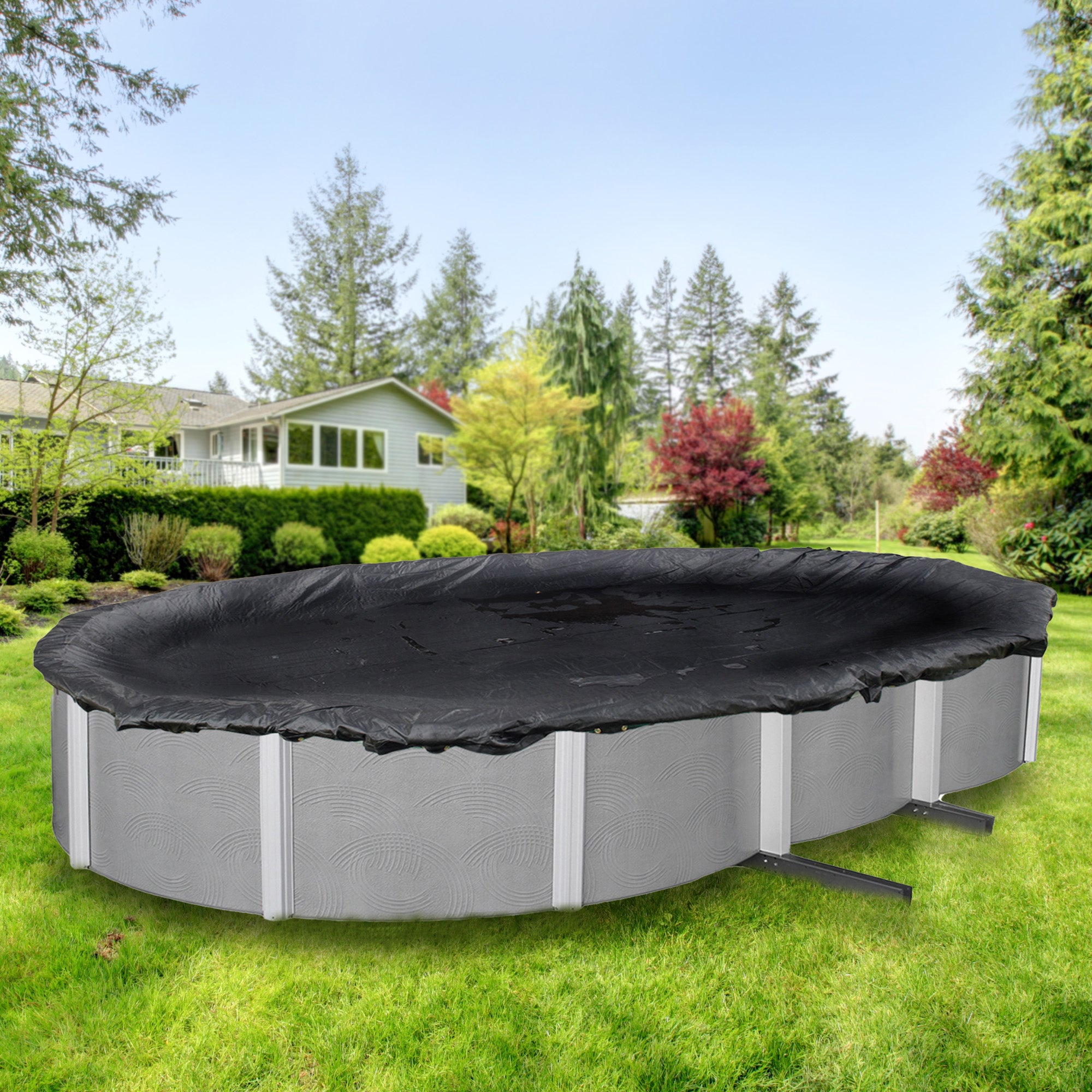 18 ft x 40 ft Oval Rugged Mesh Above Ground Pool Winter Cover