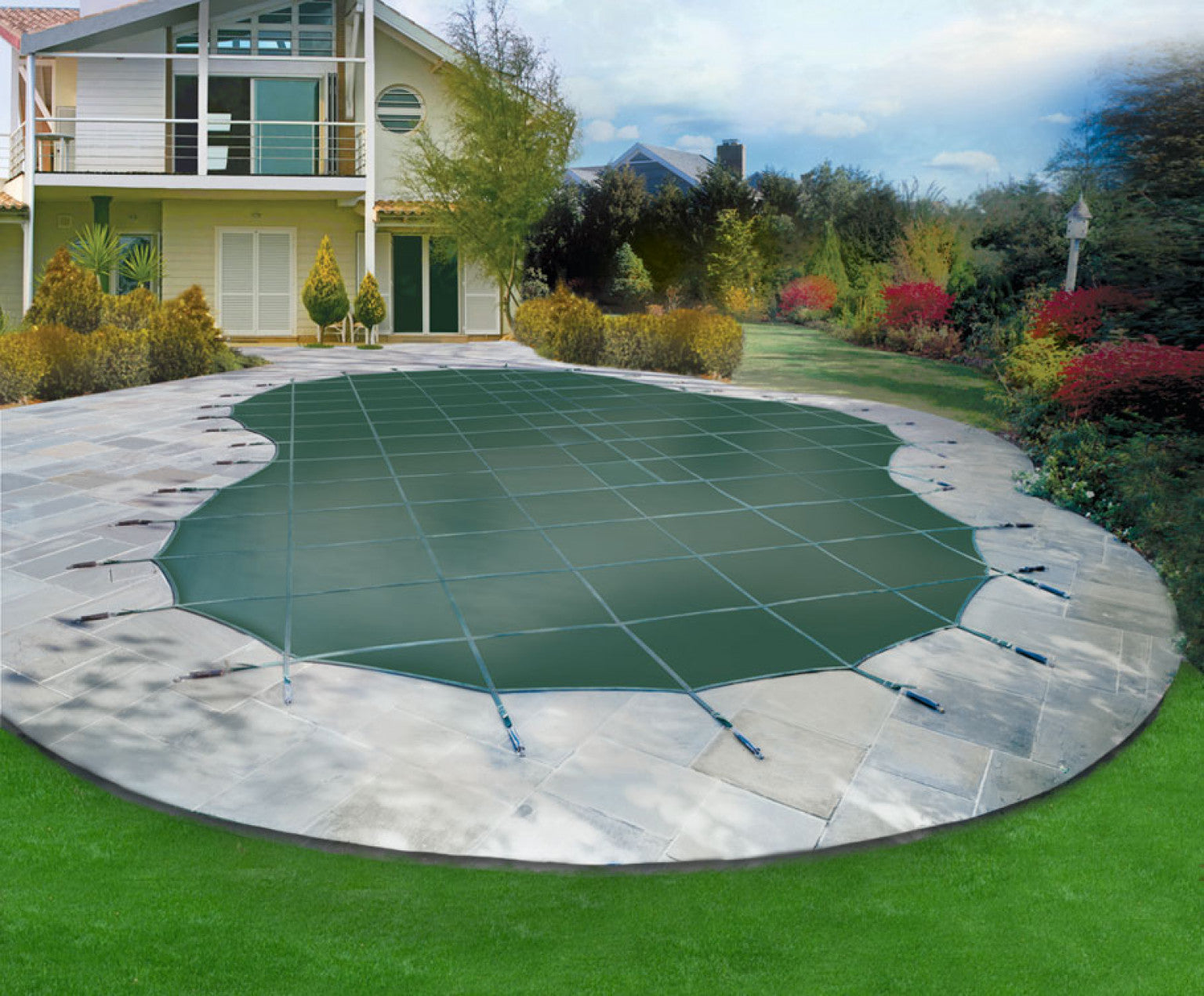 16' x 32' Loop-Loc Ultra-Loc III Rectangle Safety Pool Cover w/Drains - No Step