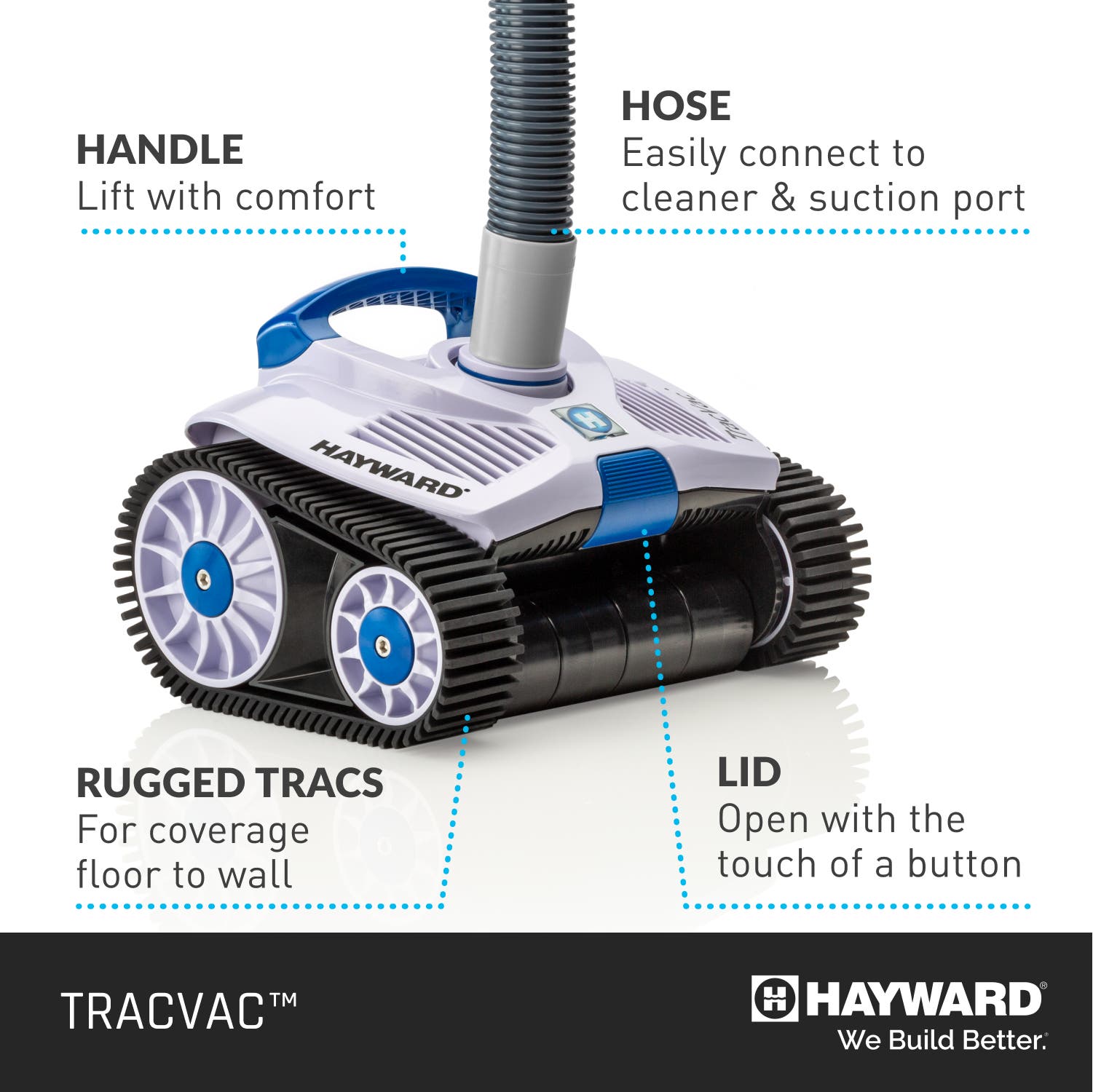 Hayward W3HSCTRACCU Tracvac Suction Pool Cleaner for In-ground Pools up to 40 ft in Length
