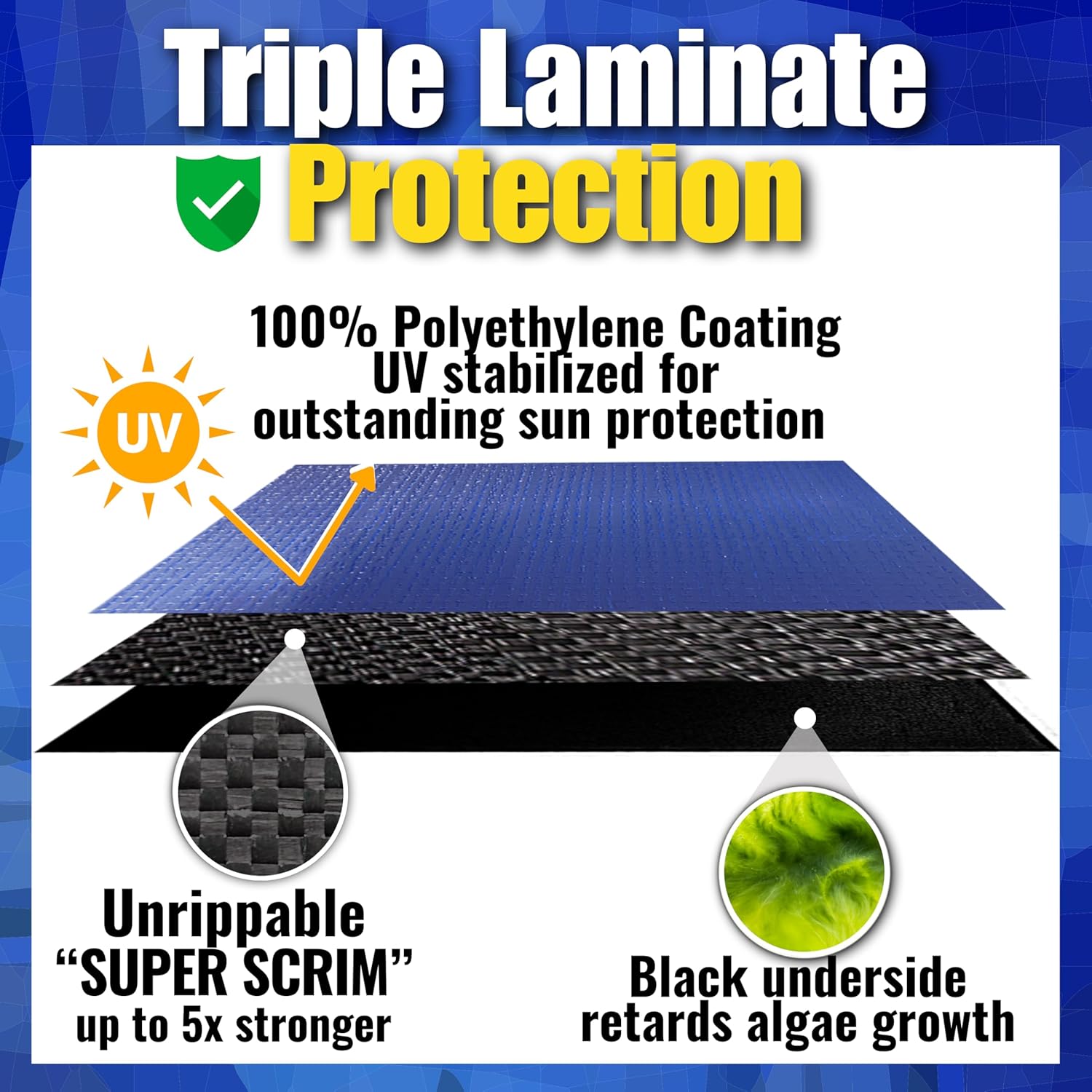 12' x 24′ Oval Frostguard Premium Winter Cover – Unrippable Waterproof and Weatherproof Fabric
