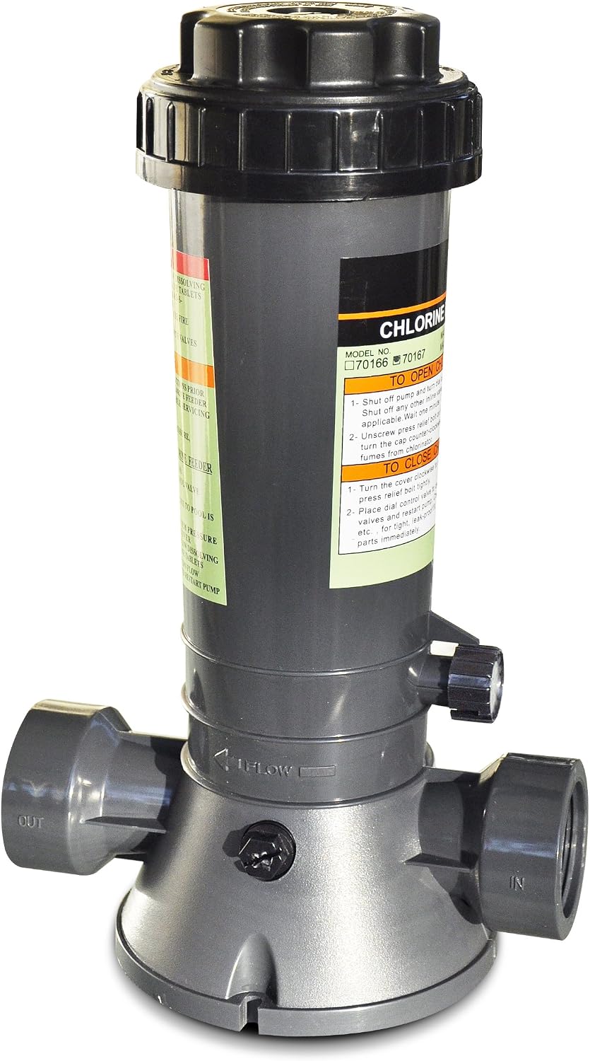 Swimline 87501 Economy In-Line Automatic Chlorine Feeder Chlorinator Adjustable Output 4.2 Lbs Capacity