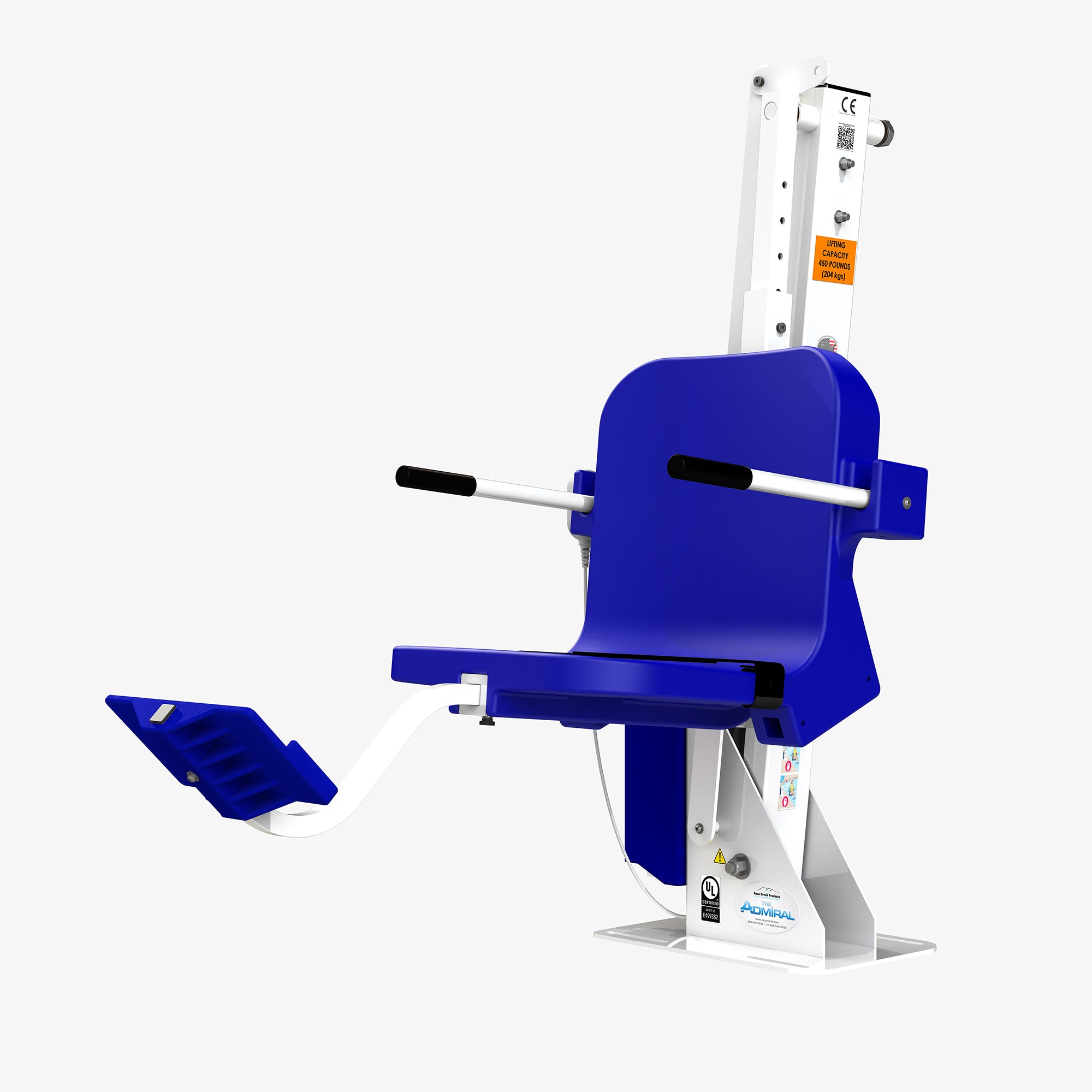 Aqua Creek Admiral Pool Lift- 450lb Capacity - White/Blue | F-ADMRL