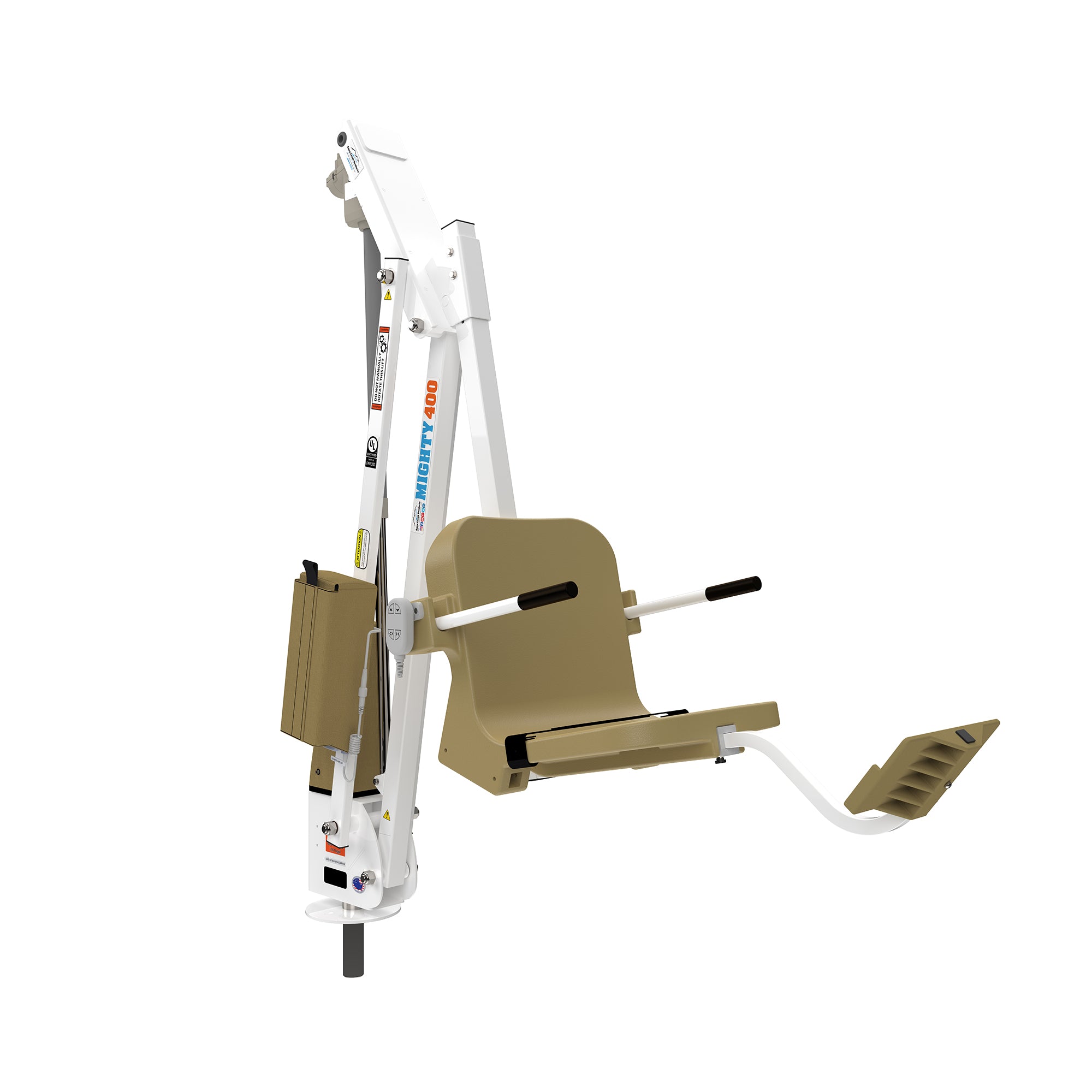 Aqua Creek The Mighty 400 Pool Lift- 400 lb Capacity - White/Tan| F-MTY400-T