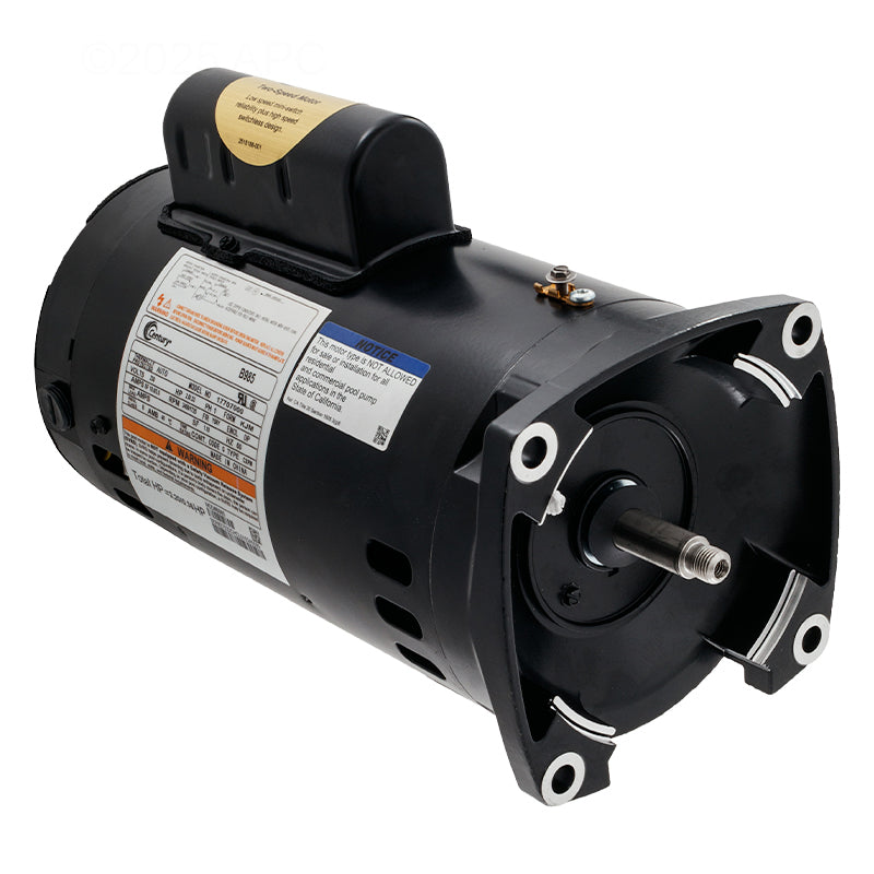 Century B985 ODP Square Flange Pool & Spa Pump Motor 2HP 230V; 3450/1725 RPM, 56Y, Threaded Shaft