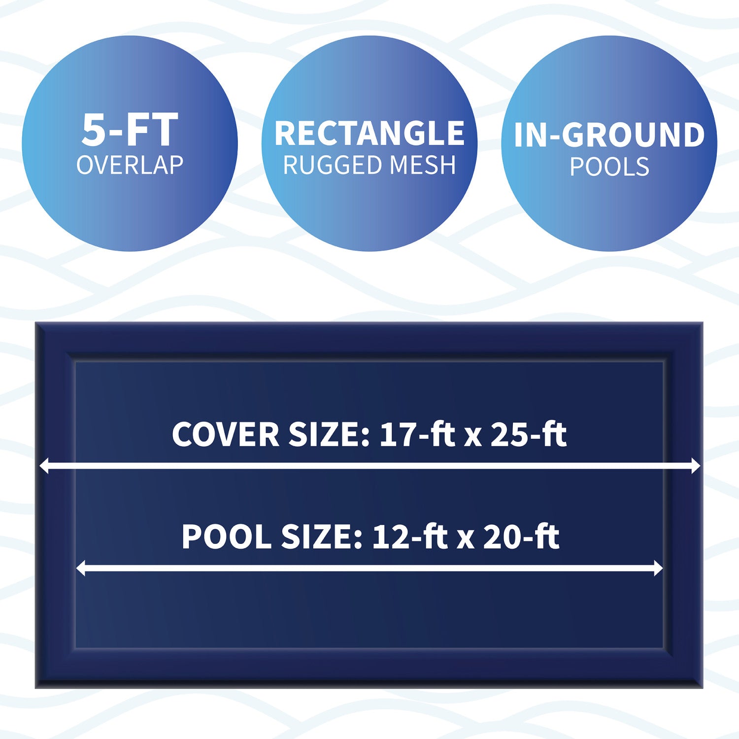 12 ft x 20 ft Rectangular Rugged Mesh In Ground Pool Winter Cover