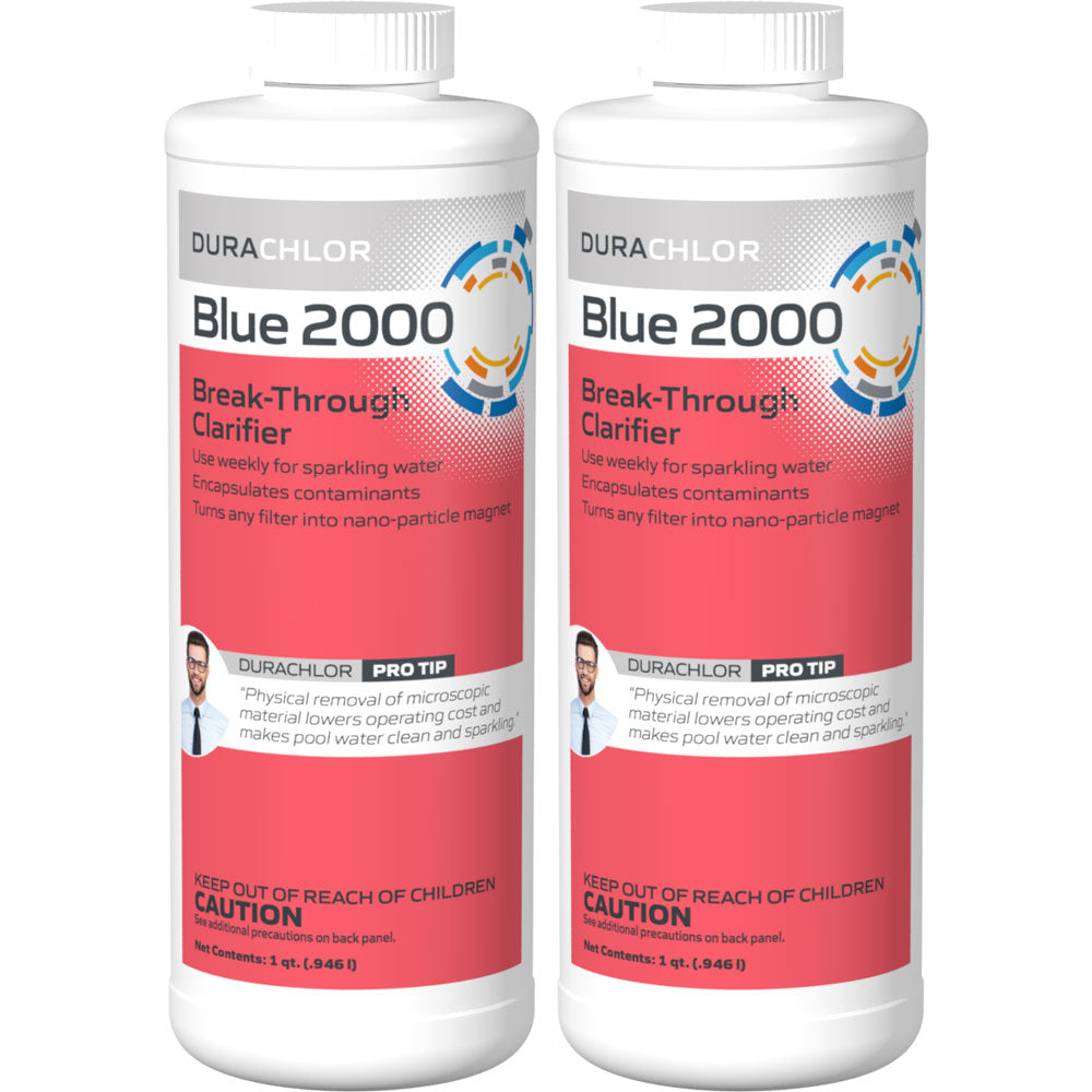 Durachlor Blue 2000 1 Quart | Premium Pool Water Clarifier - 2 Pack