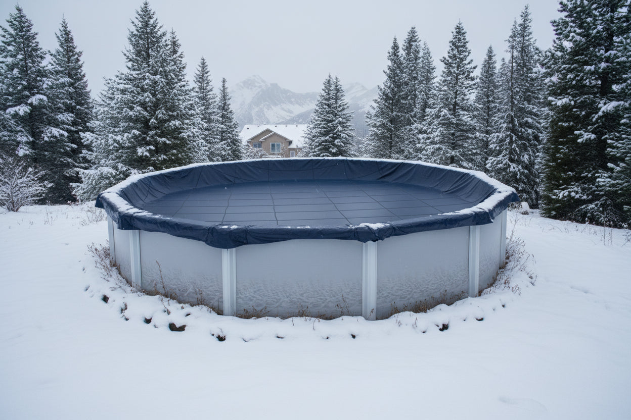 Deluxe 24' Round Above Ground Winter Pool Cover - 4' Overlap
