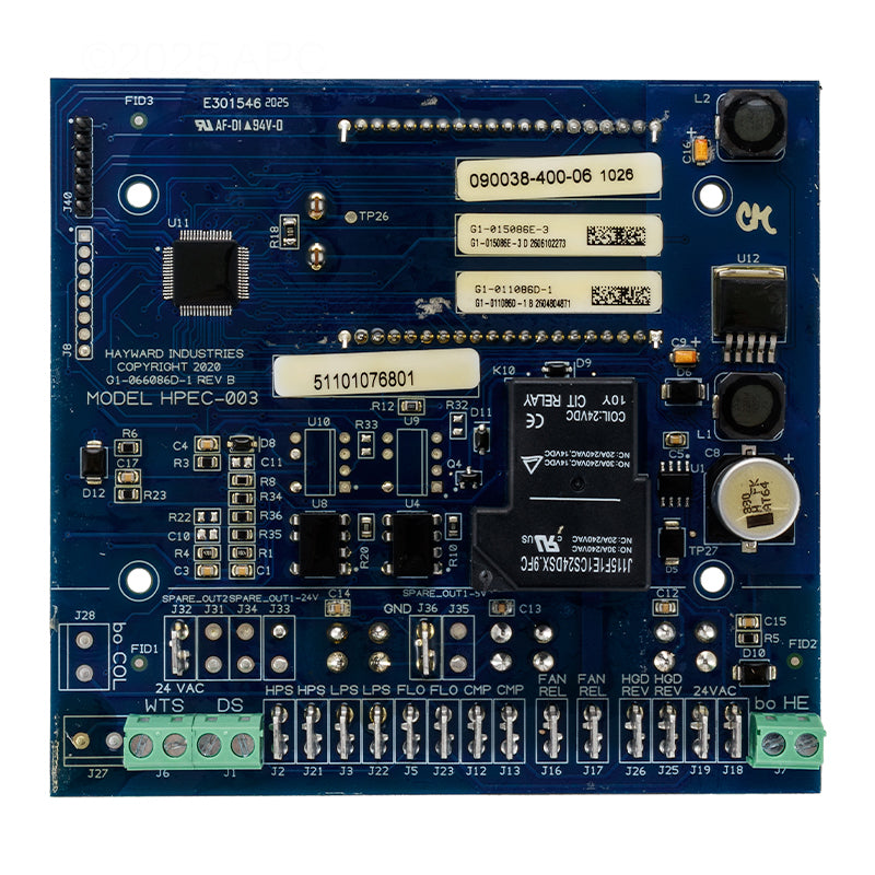 Hayward HeatPro/Summit Heat Pumps Control Board  -Electronic SMX306000016, HPX51100122201, HPX51101076801