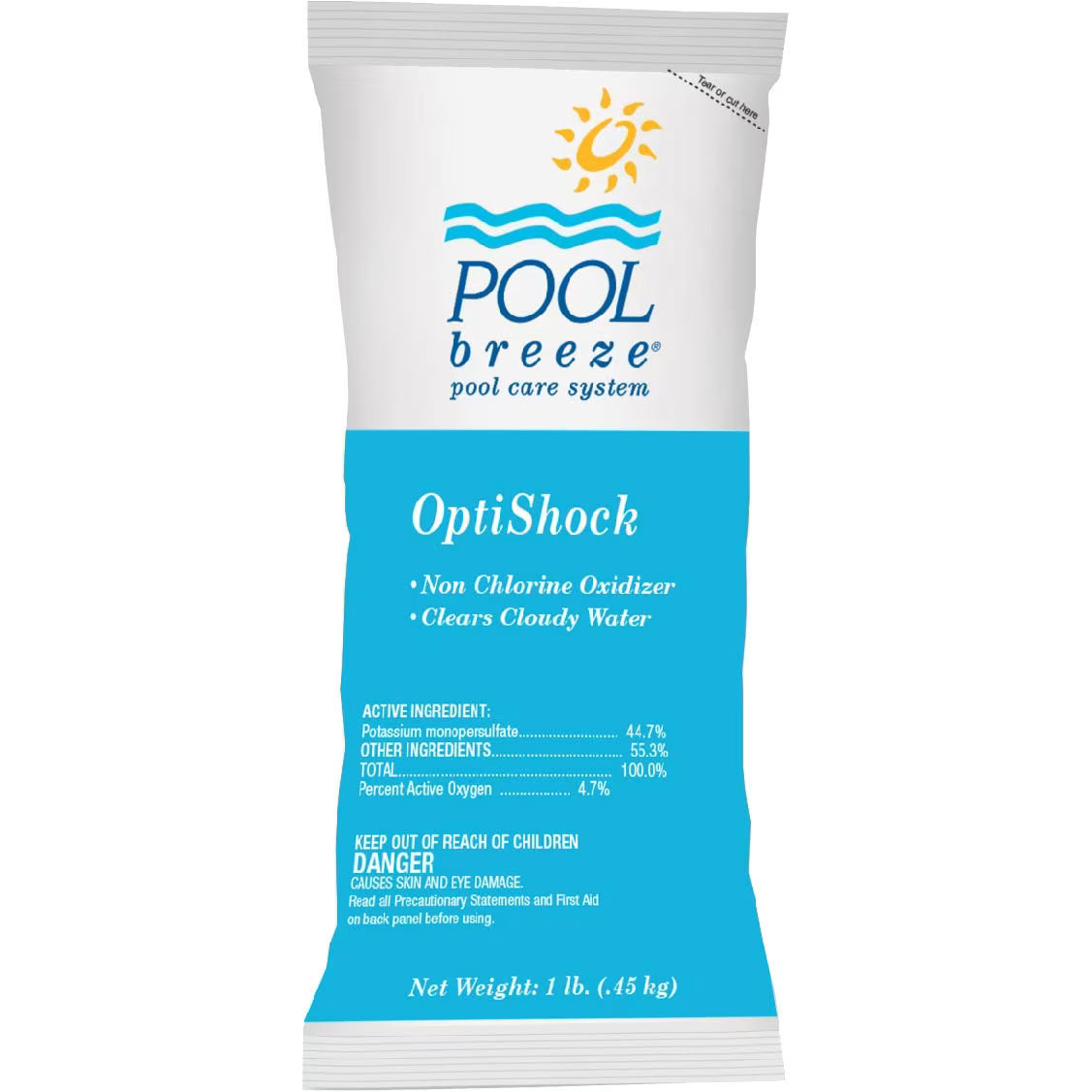 Pool Breeze Optishock Potassium Monopersulfate Non-Chlorine Shock - 1 lb x 24 Bags