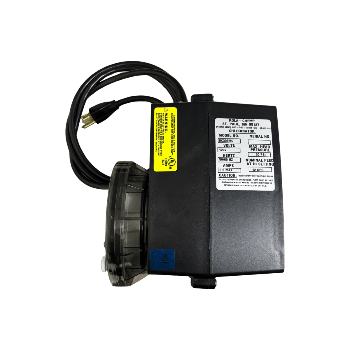 Rola-Chem Pro Series 303 Peristaltic Pump with Cord 120V 12 GPD