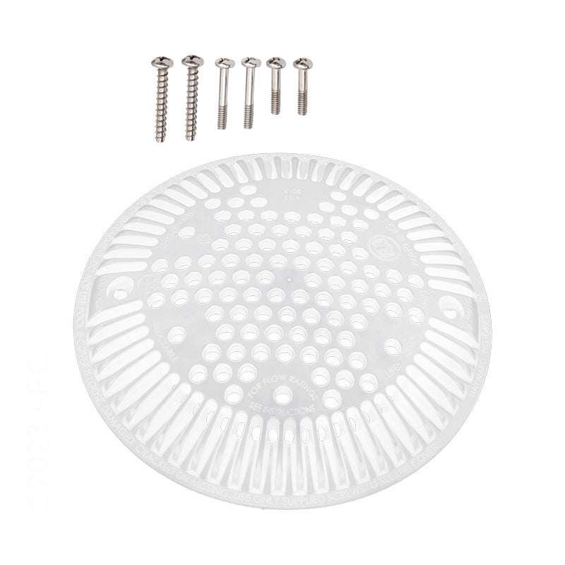 Hayward WGX1048E 8" White Plastic Round Suction Outlet Cover