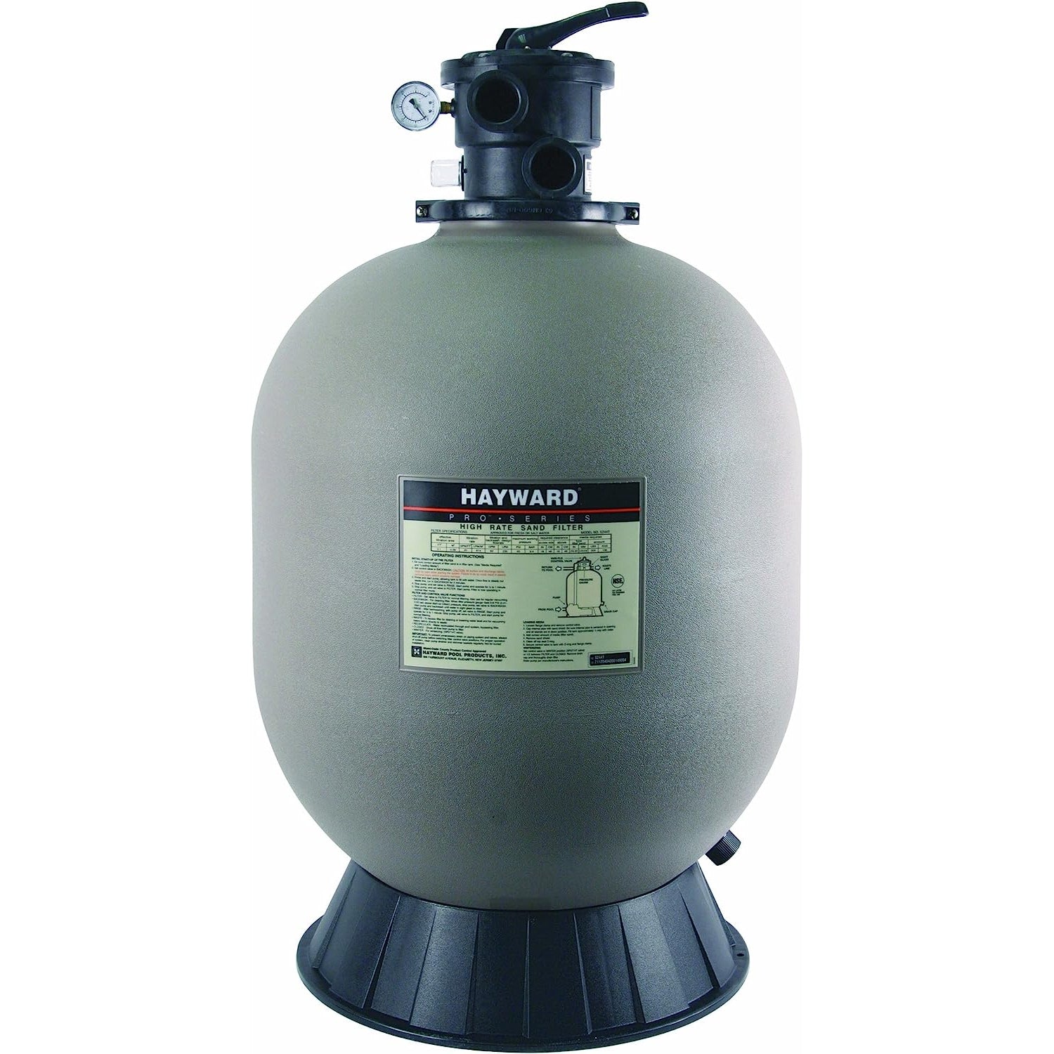 Hayward W3S244T2 Pro Series Sand Filter With Top Mount Valve - 2"