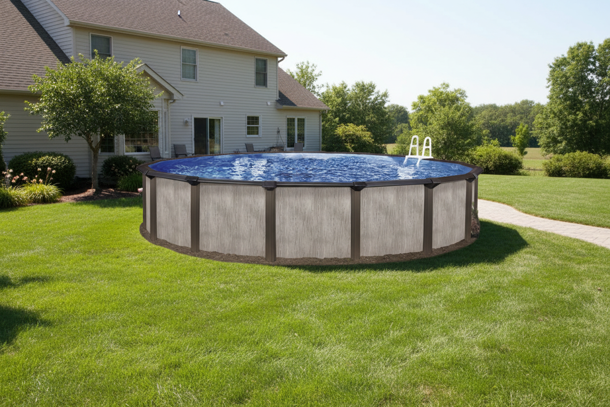 12' x 52" Round Lagoon Luxe Hybrid Above Ground Pool