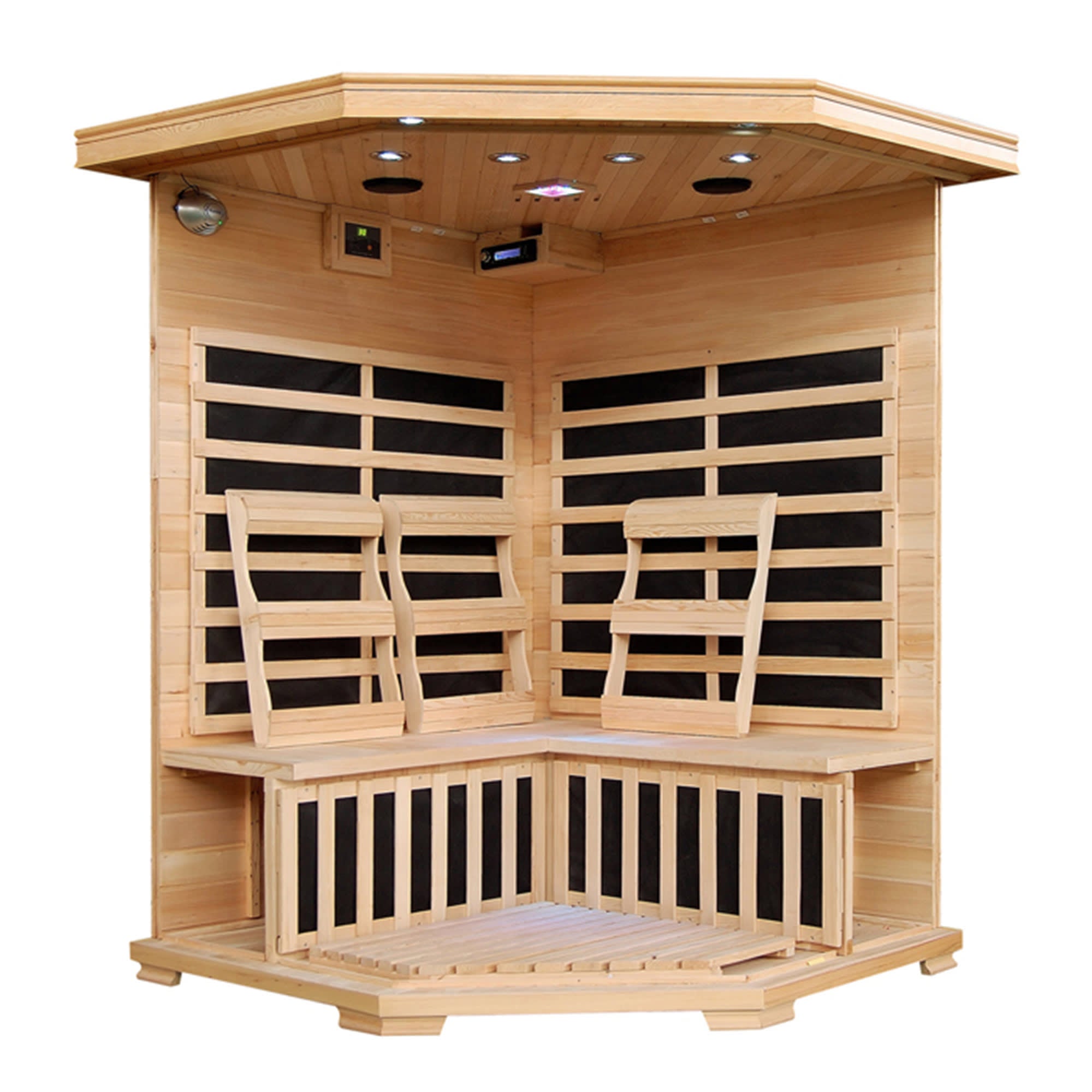 Infrared 3 Person Home Sauna With Carbon Heaters By Heatwave Saunas - Santa Fe - SA2412DX