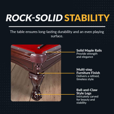 Augusta 8-ft Pool Table - Mahogany Finish with Red Felt