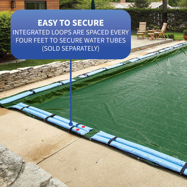 24' x 40' Rectangle 12-Year In Ground Pool Winter Cover - Green