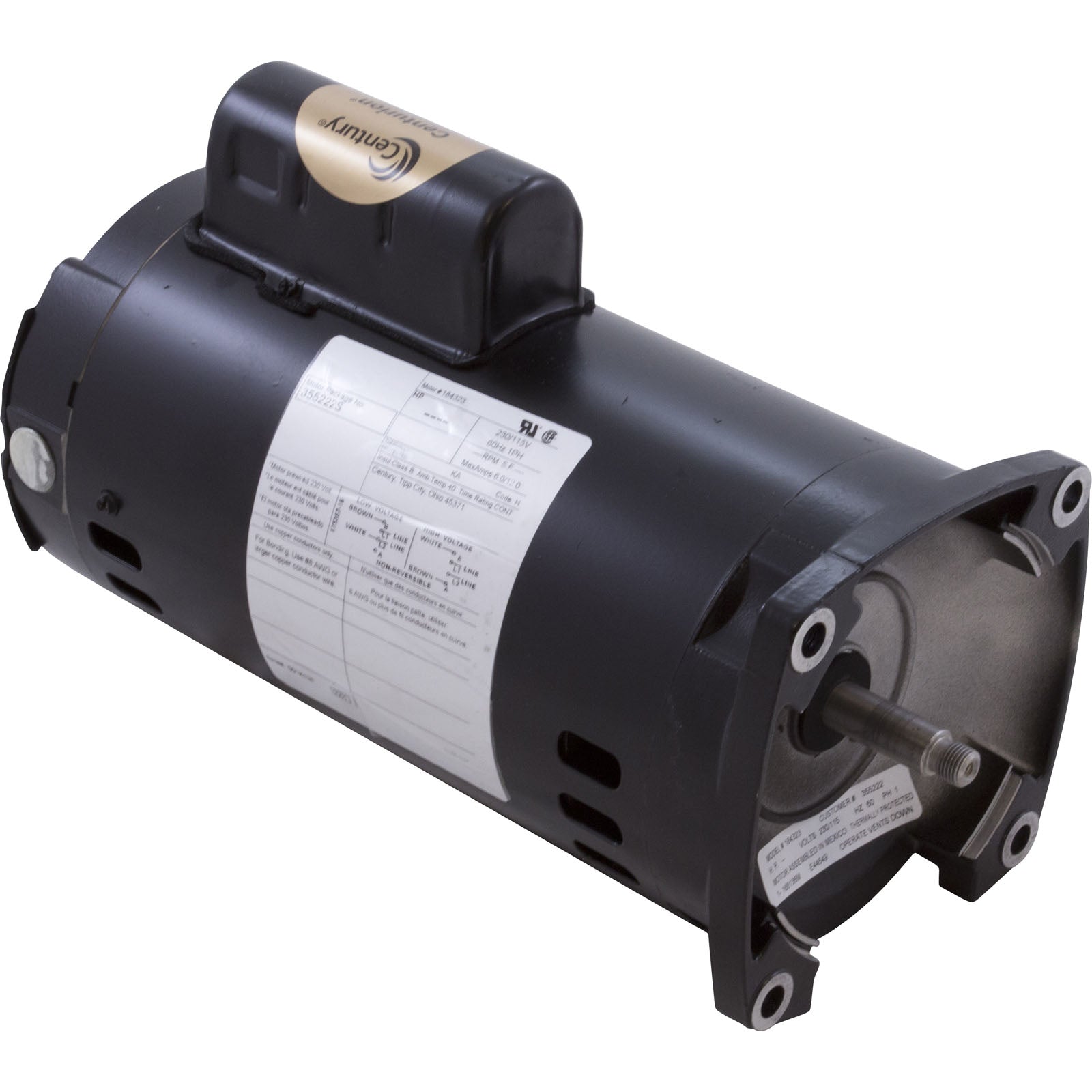Pentair 355222S Motor For WaterFall™ Specialty Pump Model AF-180, AFP-150 and 180