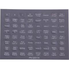 Label, Pentair, IntelliTouch®, iS10, Set of 10 520344